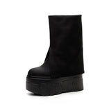 Y3K Style Platform Ankle Boots for Women with High Heels