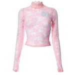 Y2K Lace-Top with Embroidered Logo 0