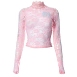 Y2K Lace-Top with Embroidered Logo 0