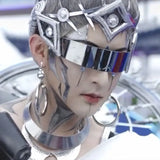 Cyberpunk Y3K Sunglasses Futuristic Reflective Party Glasses