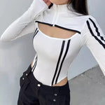 White Bodysuit with Black for E-Girl