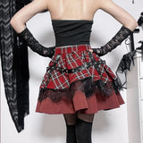 Gothic Lolita Karorock mit Nieten und Spitze