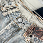 Autumn Retro 3D-Printed Patchwork Baggy Jeans