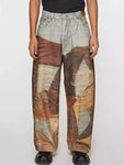 Autumn Retro 3D-Printed Patchwork Baggy Jeans