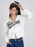 Damen Zip Hoodie mit Schriftzug