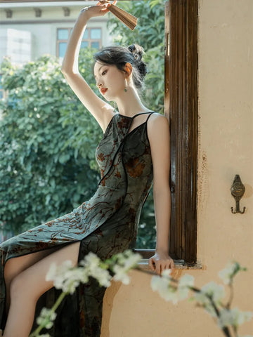 Chinese Flower Jacquard Dress