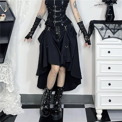 Asymmetric Gothic Rock with Buckles