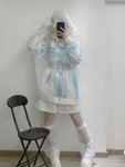 Transparent Y3K Mechanical Style Organza Jacket for Subculture Girls