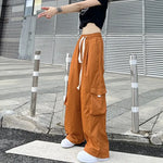 Orange Baggy Hiphop-Hose y2k