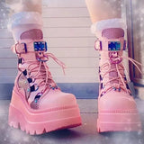 Pink Lolita Gothic Style Platform Boots