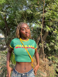 Crop Top Ghana rot or green Y2K style