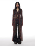 Grunge boho cardigan for women Lightweight summer coat with pattern