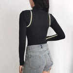 E-Girl High-Neck Bodysuit with Reflectors Sexy One-Piece