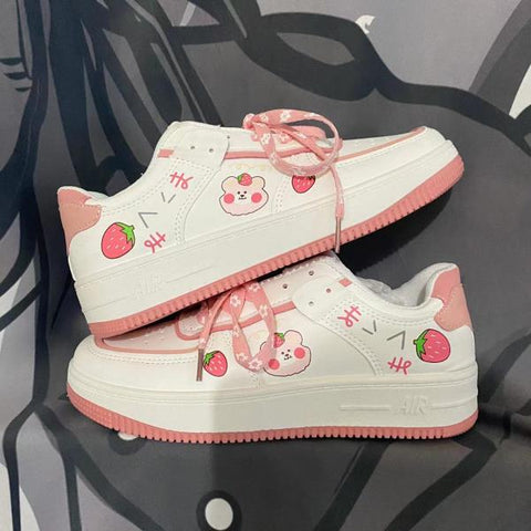 Rosa Schuhe mit weichem Girlie-Look im japanischen Stil