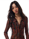 Grunge boho cardigan for women Lightweight summer coat with pattern