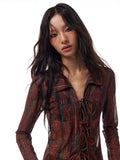 Grunge boho cardigan for women Lightweight summer coat with pattern