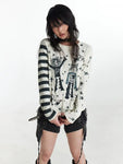 Gothic Patchwork Sweater with Star Design