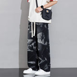 Loose Tie-Dye Jeans for Men with Big Pockets