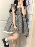 New checked Lolita summer dress without sleeves