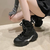 Damen Plateau-Stiefel im Punk-Stil Trendige E-Girl Fashion