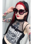 Gothic Tank Top mit Satan Druck für Frauen