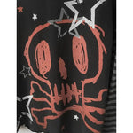 Emo Aesthetic Longsleeve T-Shirt with Skull and Stripe