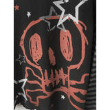 Emo Aesthetic Longsleeve T-Shirt with Skull and Stripe