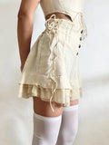 Adorable indie-style high-waist shorts with ruffles