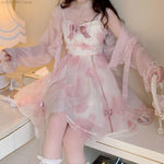 Cute Fairy Pink Dress for Women Lolita Double