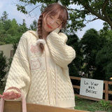 Kawaii Zipper Cardigan for Cute Girls Japanese Style