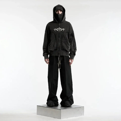 Y2K Oversized Hoodie with Double Design