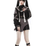 Y3K Harajuku Style Cool Short Jacket and Asymmetrical Skirt