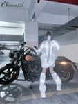 Transparent Y3K Mechanical Style Organza Jacket for Subculture Girls