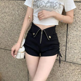 E-Girl Style High Waisted Zipper Shorts