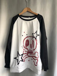 Emo-T-Shirt Skull red white black