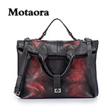 Trendy Vintage Leather Bag in Gothic Style for Women