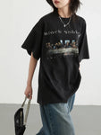 Damen Oversize T-Shirt mit Back Sabbath Druck