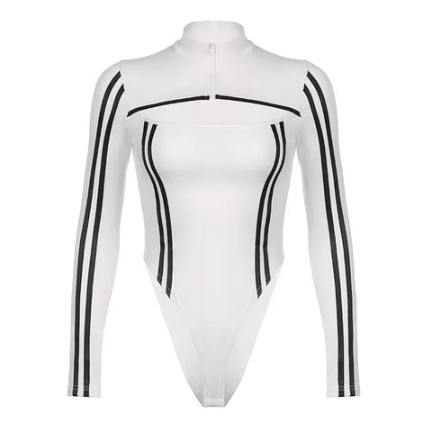 White Bodysuit with Black for E-Girl