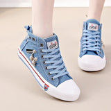 Denim-Sneaker emo patchwork light blue emo style