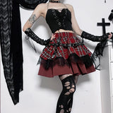 Gothic Lolita Karorock mit Nieten und Spitze