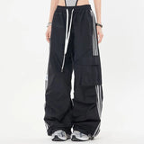 Baggy Trousers Kpop-Fracht-Hose für Frauen mit Kordelzug