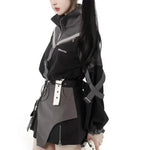 Y3K Harajuku Style Cool Short Jacket and Asymmetrical Skirt