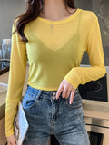 Korean style transparent mesh shirt for women