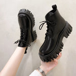 Chunky black ankle boots for gothic style