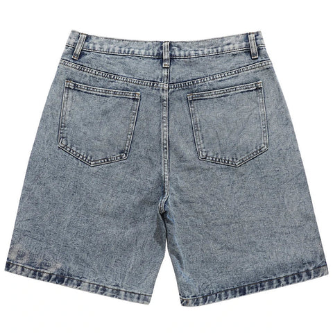 Y2K Patchwork Jeanshort Wave-Style Oversized