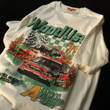 T-Shirt Damen Kurz 90er Vintage Racing Cars Graphic