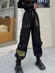 Techwear-Cargohosen mit Patchwork & Taschen für Damen