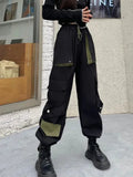 Techwear-Cargohosen mit Patchwork & Taschen für Damen