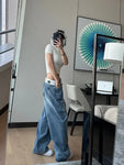 Stylische Wide-Leg Jeanshose im acubi-Streetwear-Look