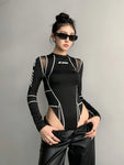 E-Girl Long Sleeve Bodysuit in Mesh Style for Summer